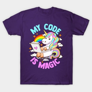 My Code Is Magic Unicorn Computer Programmer Coder T-Shirt